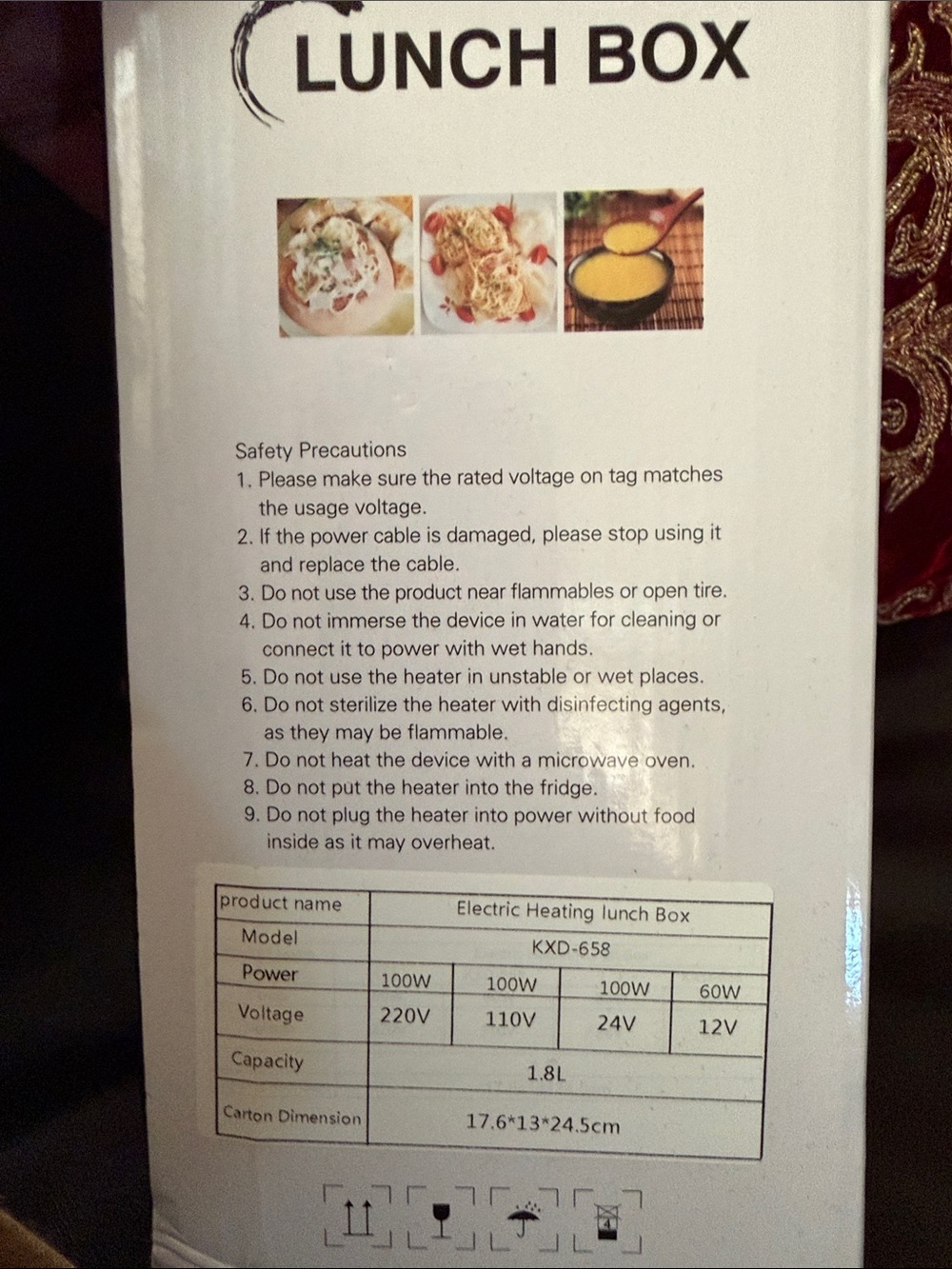 Electric Lunchbox - Portable White Heated Lunch Container - Picture 3 of 3